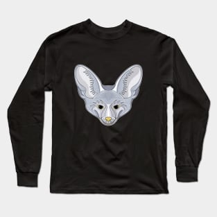 cute silver bat eared fox face Long Sleeve T-Shirt